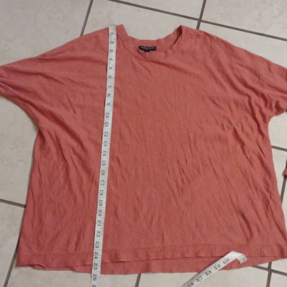 Eileen Fisher Salmon Color Organic Linen Blend Lo… - image 5